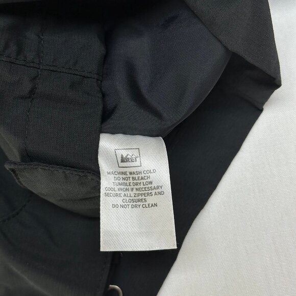REI Womens E1 Elements Black Snow Pants Size 14 Side Zip Ski Snowboard Rain - Picture 11 of 12